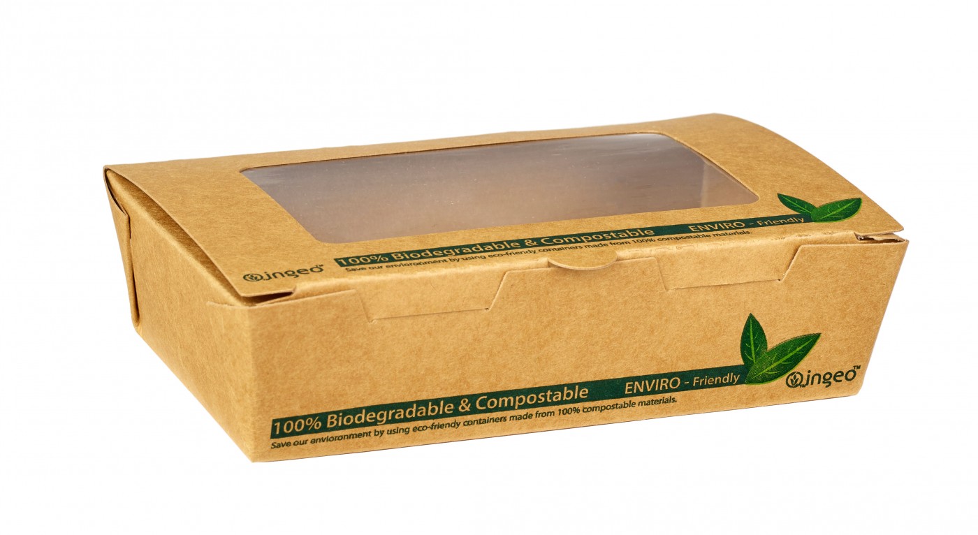 500ml Tuck Top Kraft Window Salad Boxes (x200)