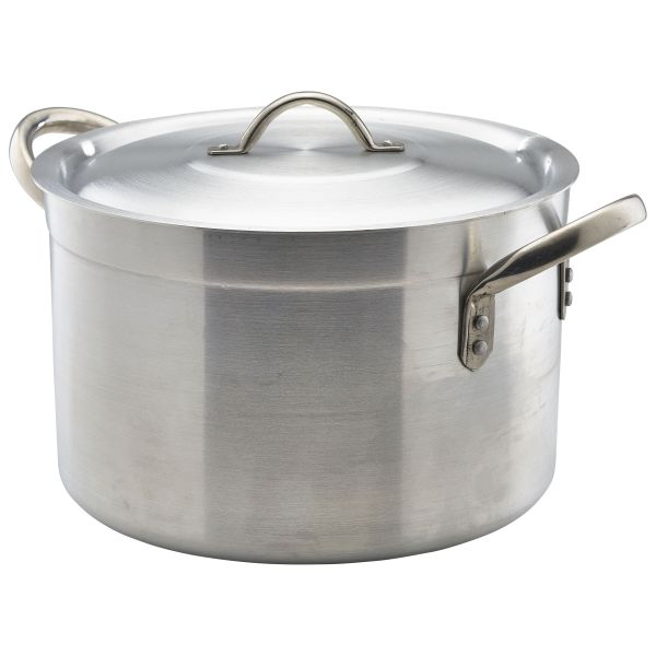 Genware Aluminium Stewpan With Lid 11.5 Litre