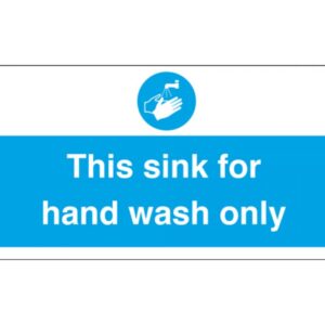 Food Preparation - Hand Wash Only Sign