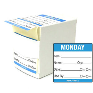 Monday 50x50mm Food Rotation Labels