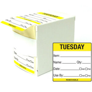 Tuesday 50x50mm Food Rotation Labels