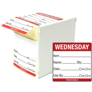 Wednesday 50x50mm Food Rotation Labels