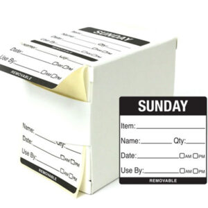 Sunday 50x50mm Food Rotation Labels