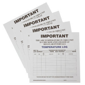 Temperature Log Cards - Pack of 25