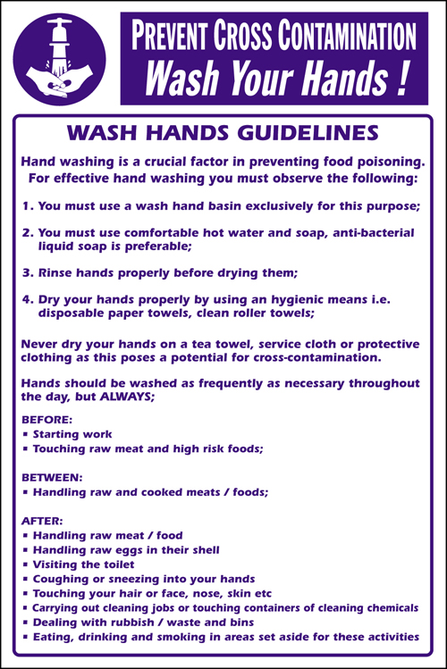 Wash Hands Guidelines Sign