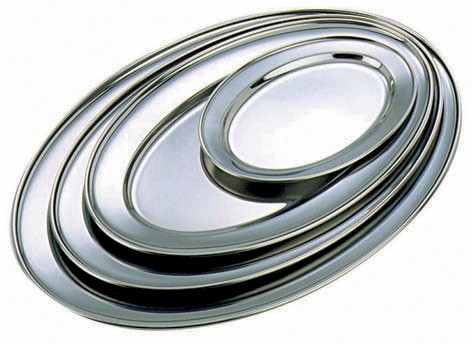 Stainless Steel Oval Meat Flat 8"