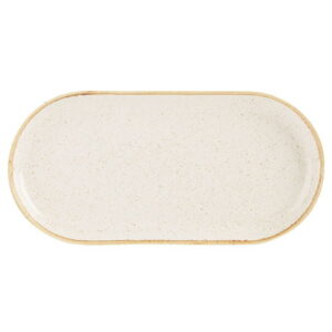 Oatmeal Narrow Oval Plate 32x20cm/12.5x8" (x6)