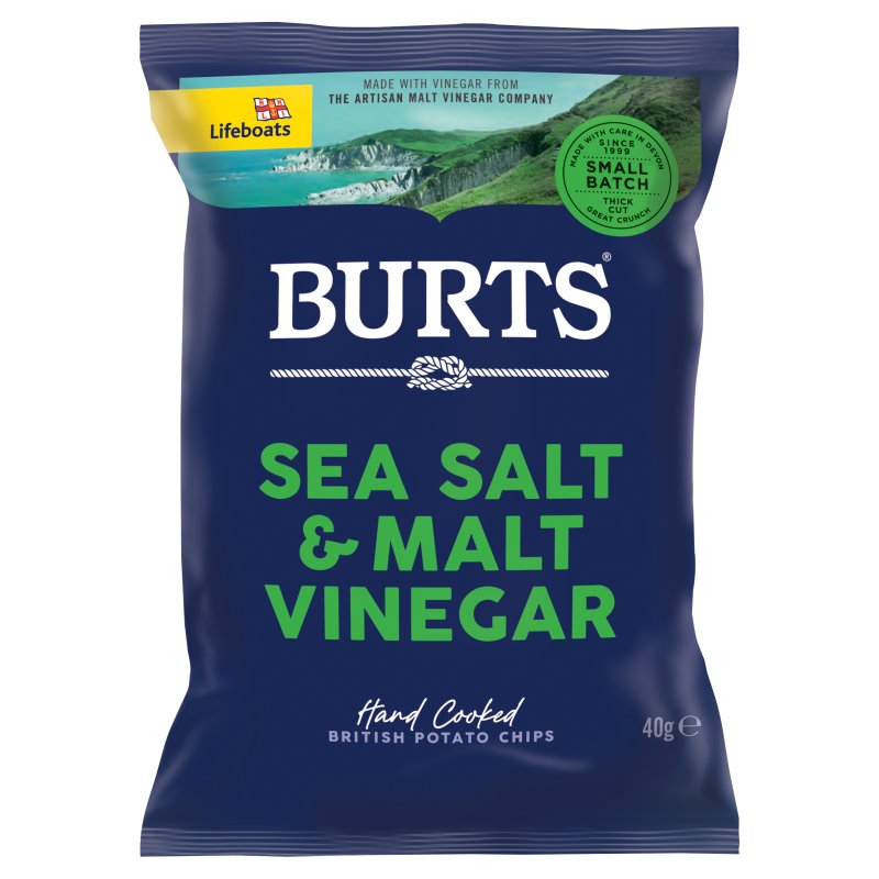 Burts Sea Salt & Malt Vinegar Crisps (20x40g)