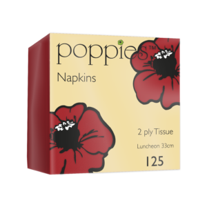 33cm 2ply 4 Fold Red Napkins (x2000)
