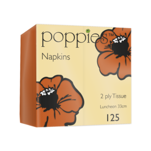 33cm 2ply 8 Fold Orange Napkins (x2000)