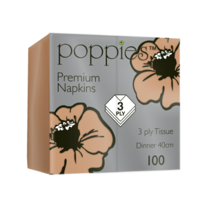 40cm 3ply 8 Fold Peach Napkins (x1000)