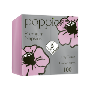40cm 3ply 8 Fold Pink Napkins (x1000)
