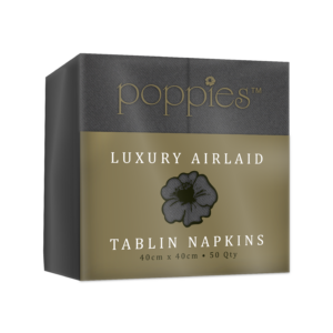 40cm Airlaid 8 Fold Slate Grey Napkins (x500)