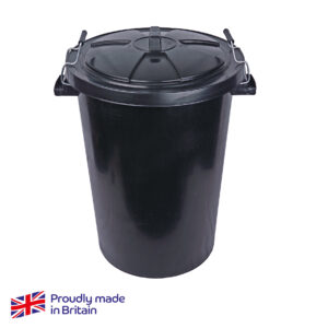 Dustbin & Lid Black 90L