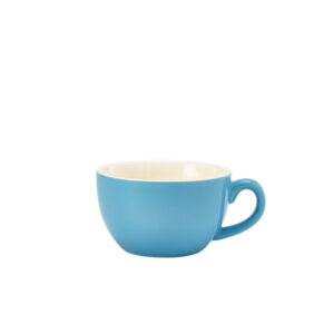 Genware Porcelain Blue Bowl Shaped Cup 25cl/ 8.75oz (x6)