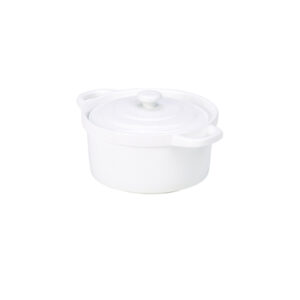 Genware Porcelain Covered Mini Casserole Dish 12cm (x6)