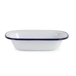 Olympia Enamel Pie Dishes Rectangular 180x135mm (x6)